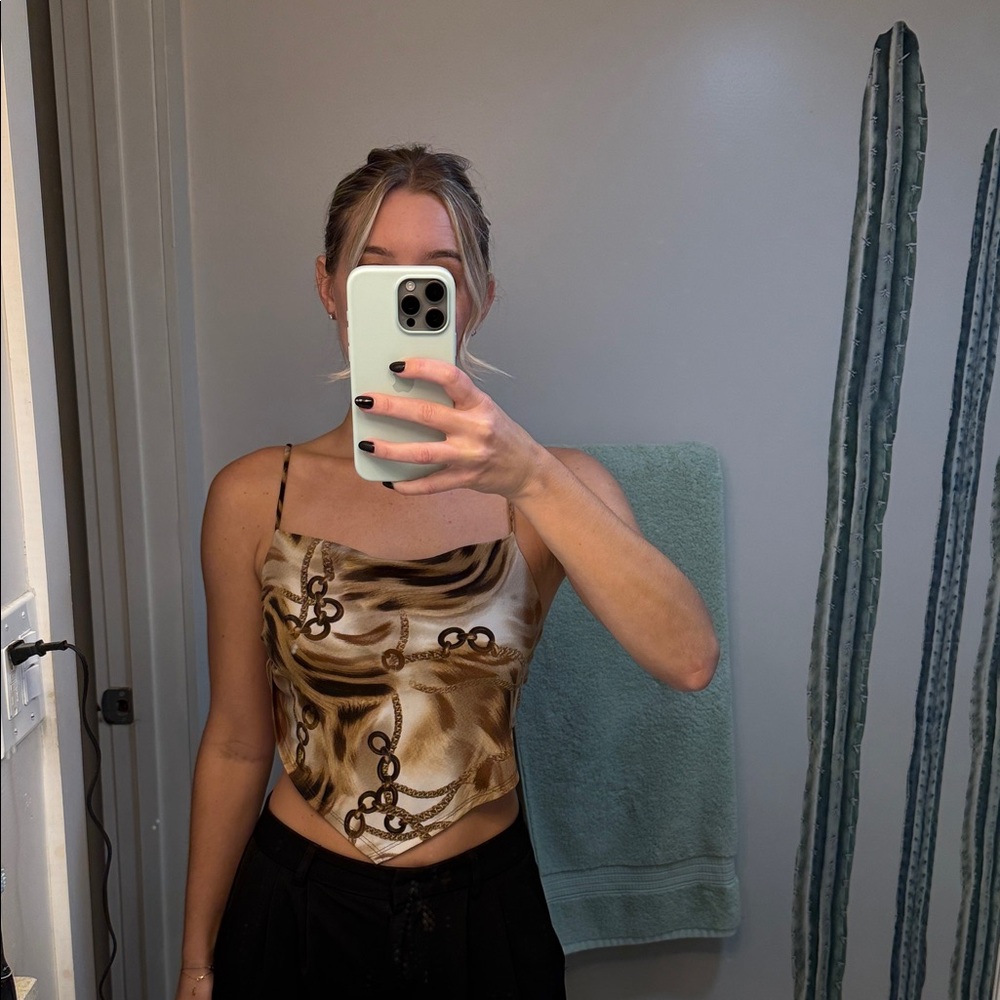 Etiquette Brown and Black Camisole